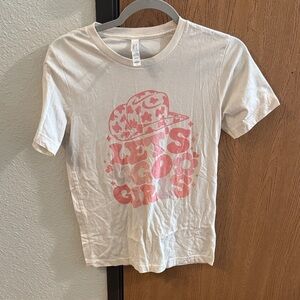 Bella Canvas White Tee with Pink Graphic